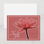 Carte Postale Nymphéa rouge sur fond rose Merci (Devant / Derrière)