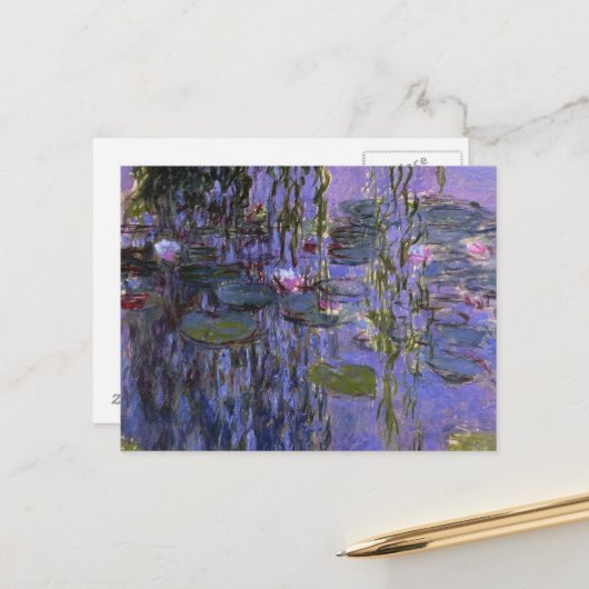 Carte postale - Nymphéas (Devant/Arrière en situation)