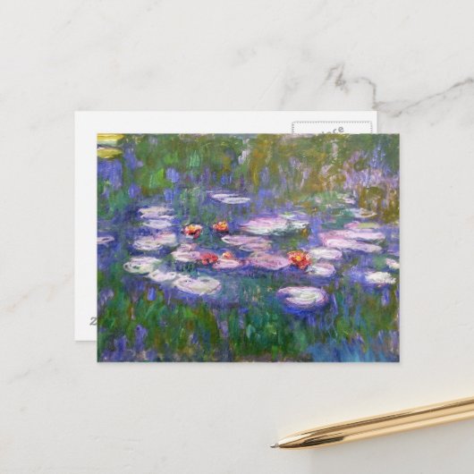 Carte Postale Nymphéas 8 (Devant/Arrière en situation)