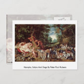 Carte Postale Nymphes, Satyrs Et Chiens De Peter Paul Rubens (Devant / Derrière)