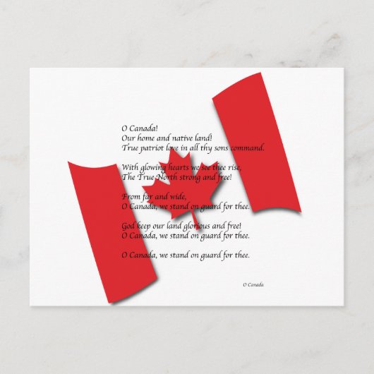 Carte Postale O Canada (Devant)