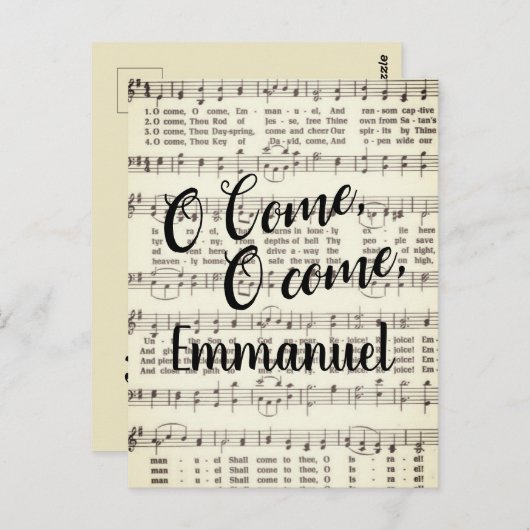 Carte Postale O Come, Emmanuel (Devant / Derrière)