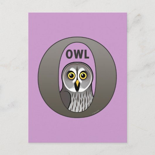 Carte Postale O est pour Owl (Devant)