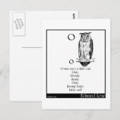 Carte Postale O était autrefois un petit hibou (Devant / Derrière)