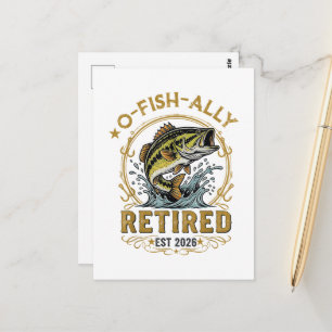 Carte Postale O Fish Ally Retraité Depuis 2026 Retraite de Pêche