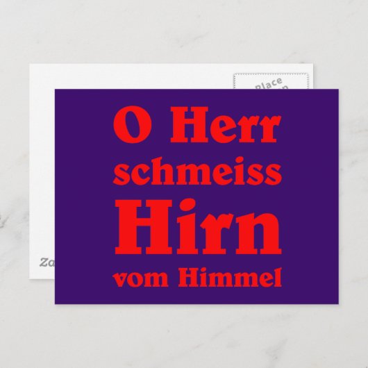 Carte Postale O Herr schmeiss Hirn vom Himmel (Devant / Derrière)
