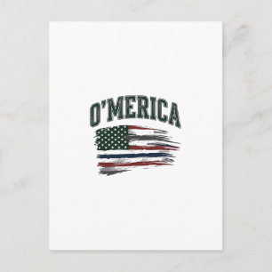 Carte Postale O’Merica Chemise Drapeau en détresse Vintage Desig