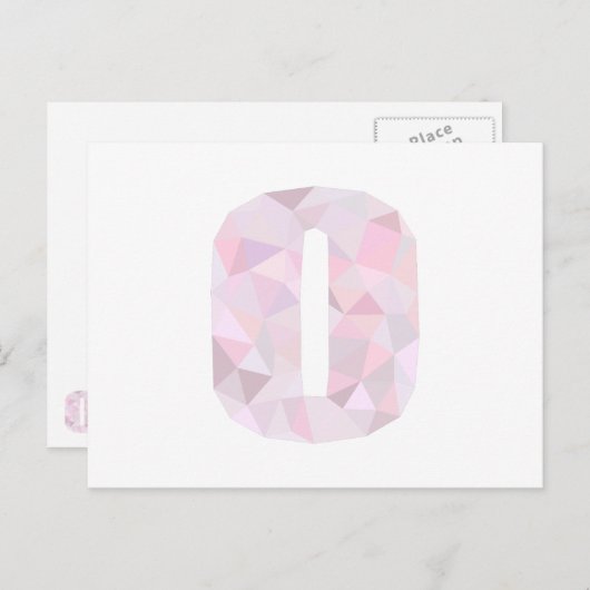 Carte Postale O - Triangles Poly Faible - Gris Violet Rose Neutr (Devant / Derrière)