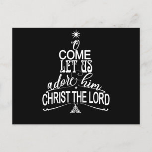 Carte Postale Ô venez adorons-Le Cadeaux de Noël chrétiens