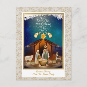 Carte Postale "Ô venez, adorons-le" Noël de la Nativité