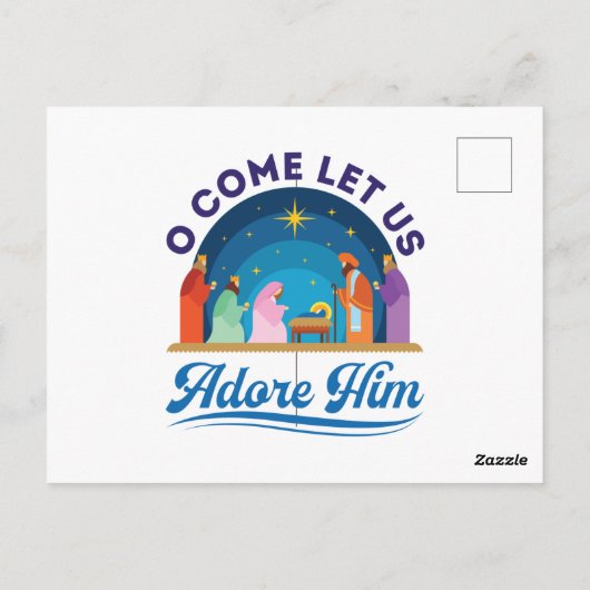 Carte Postale O Venez Laissez-Nous L'Adorer Noël Christian Jésus (Dos)