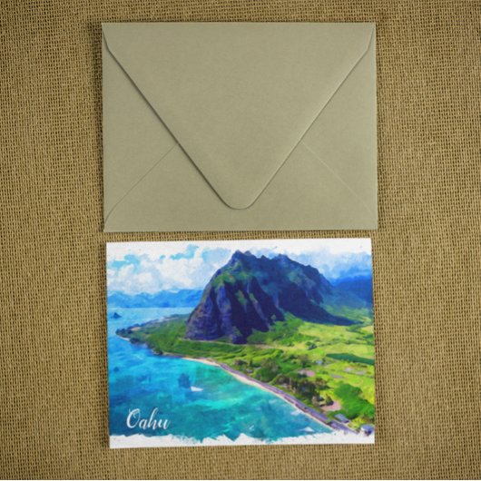 Carte Postale Oahu Hawaii Panorama Vue Plage