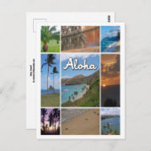 Carte Postale Oahu, Hawaii Photo Collage (Devant / Derrière)