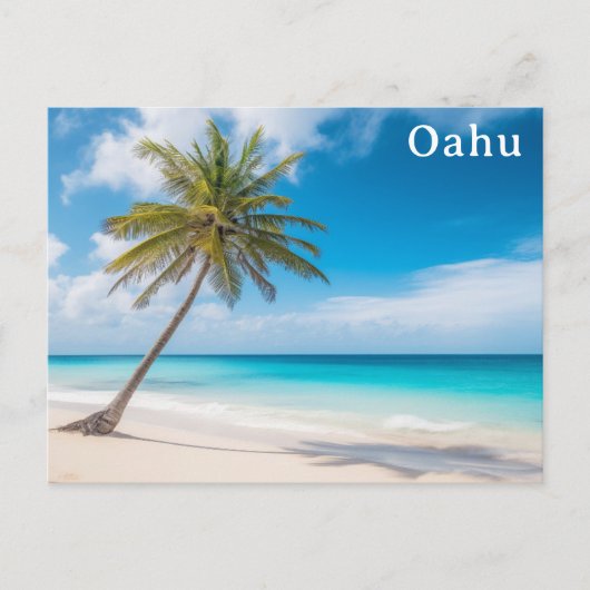 Carte Postale Oahu Hawaii Tropical Beach Palm Tree Travel (Devant)