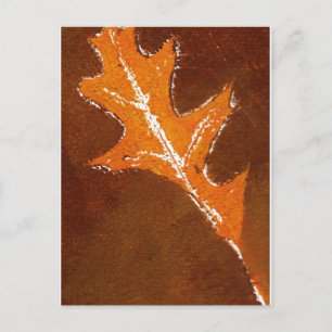 Carte postale "Oak Leaf Orange and Brown" Country