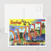 Carte postale Oakland, Californie Big Letters (Devant / Derrière)