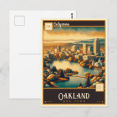 Carte Postale Oakland, Californie | VINTAGE (Devant / Derrière)