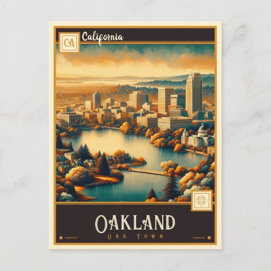 Carte Postale Oakland, Californie | VINTAGE (Devant)