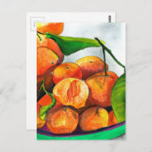 Carte Postale Oaquarelle mandarine (Devant / Derrière)