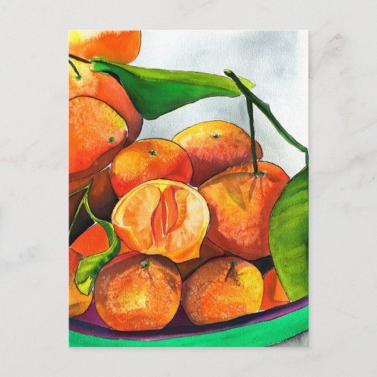 Carte Postale Oaquarelle mandarine (Devant)