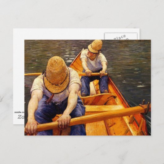 Carte Postale Oarsmen (Boatmen Rowing), peinture d'art (Devant / Derrière)