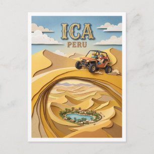 Carte Postale Oasis de Huacachina Dunes Ica Pérou