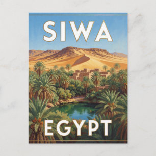 Carte Postale Oasis de Siwa Égypte Paysage du désert de Palmiers