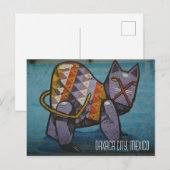 Carte Postale Oaxaca City Mexico, fresque murale de rue pour cha (Devant / Derrière)