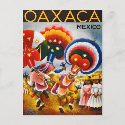 Carte Postale Oaxaca Mexique Poster Vintage voyage restauré (Devant)