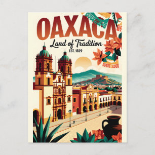 Carte Postale Oaxaca Mexique Vintage Terre de Tradition Rétro
