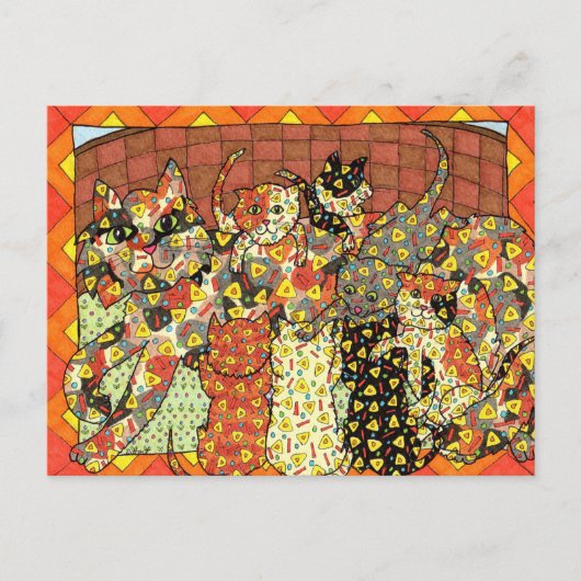 Carte Postale Oaxacan Chat et chatons (Devant)