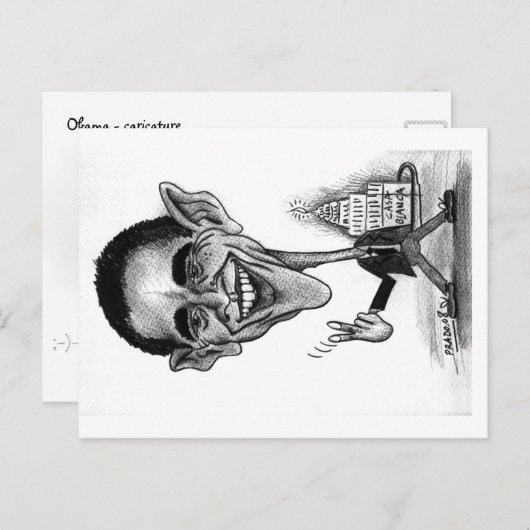 Carte postale Obama (Devant / Derrière)