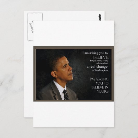 Carte Postale Obama (Devant / Derrière)