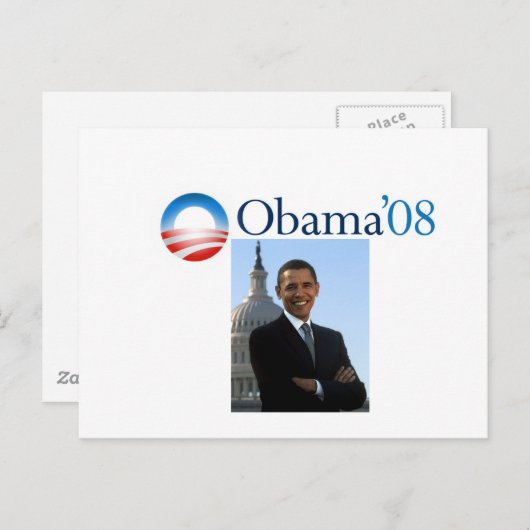 Carte postale Obama '08 (Devant / Derrière)