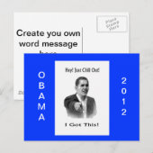 Carte Postale Obama 2012 (Devant / Derrière)