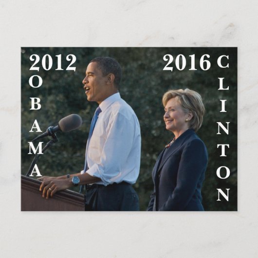 Carte Postale Obama 2012 et Clinton 2016 (Devant)
