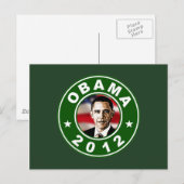 Carte Postale Obama 2012 vert (Devant / Derrière)