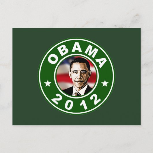 Carte Postale Obama 2012 vert (Devant)