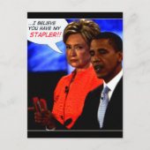 Carte Postale obama a pris mon agrafeuse (Devant)