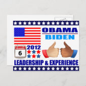 Carte postale : Obama/Biden - Calendrier - Leaders (Devant / Derrière)