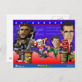 Carte Postale Obama Biden Romney Ryan (Devant / Derrière)