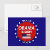 Carte postale Obama Biden Vote (Devant / Derrière)