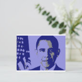 Carte Postale Obama bleu (Debout devant)