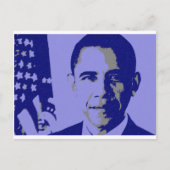 Carte Postale Obama bleu (Devant)