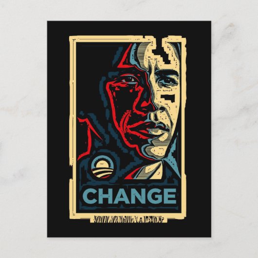 Carte Postale Obama change (Devant)