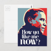Carte Postale Obama : Comment Ya Me Aime Maintenant (Devant / Derrière)