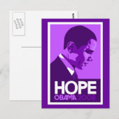 Carte Postale Obama espère violet (Devant / Derrière)