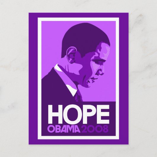 Carte Postale Obama espère violet (Devant)