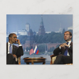 Carte Postale Obama et Medvedev