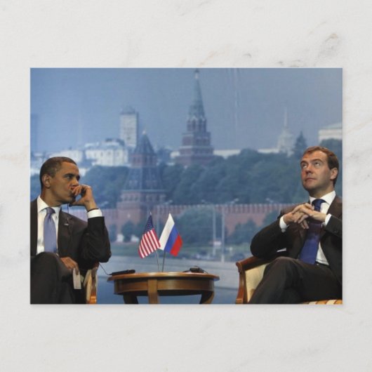 Carte Postale Obama et Medvedev (Devant)